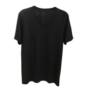 CAMISETA GOLA V POLIVISCOSE – Preta